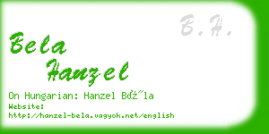 bela hanzel business card